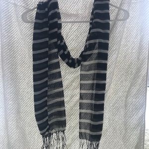 Black and White Striped Scarf